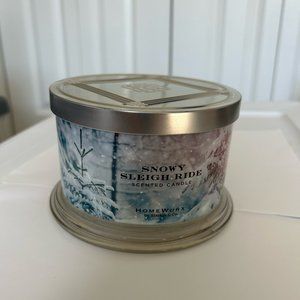 Slatkin Homeworx 4 Wick Candle Snowy Sleigh Ride New